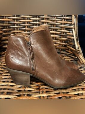 Frye Womens Judith Leather Brown Double Zip Ankle Booties Size 9
